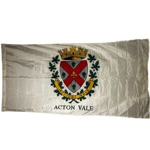 Vintage Acton Vale Quebec City Flag 3x6 Nylon Banner Coat of Arms Wall Decor